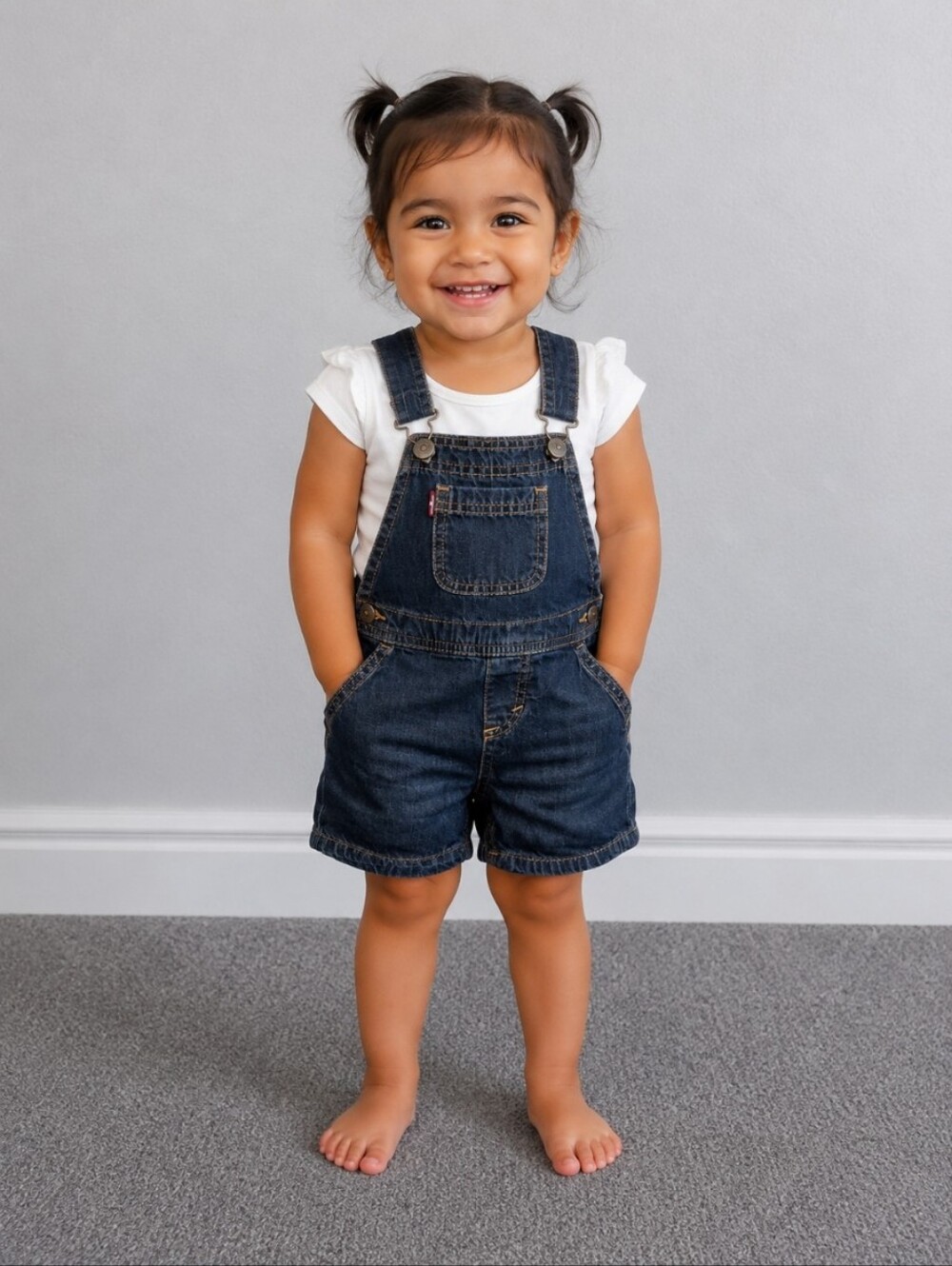 LEVIS Toddler Denim Jean Shortails Overalls 18 Months